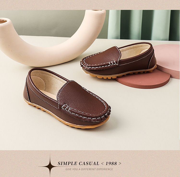 Loafer Kid Unisex Children's Casual Versatile Small Leather Shoes