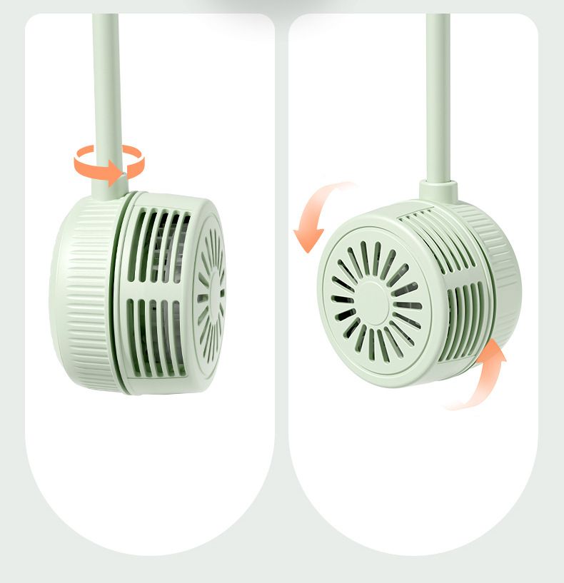 Portable neck fan, air conditioning fan, foldable neck fan, silent portable mini wearable battery powered USB charging 360 degree rotating fan