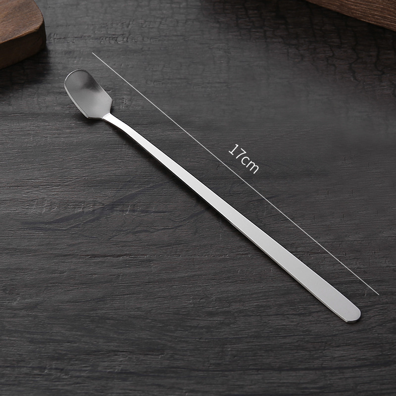 Retro Bar Coffee Spoon Round Head Spoons Gold Stainless Steel Spoon Long Handle Square Head Spoon Home Kitchen
