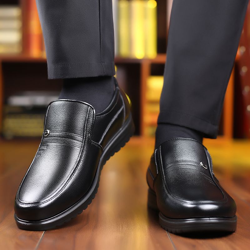 【Genuine Cow Leather】Men Classic Leather Shoes For Wedding Business Man Loafers Male Business Dress Footwears Of Black Brown