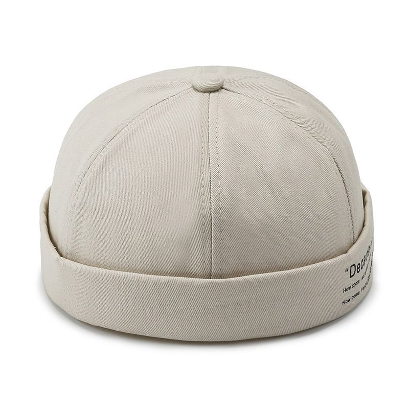 Hat Small Letter Embroidery Brimless Hats Sun Visor Vintage Melon Skin Cap Unisex Outdoor Fashion Caps