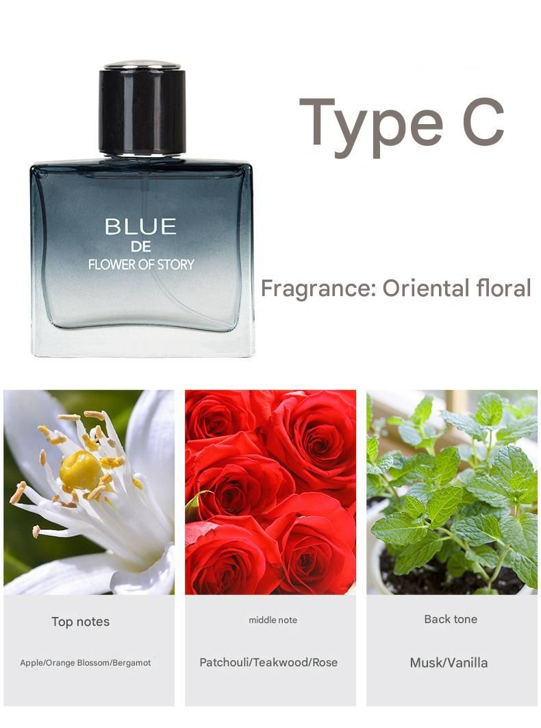 Flower Story Azure Men's Perfume - Long-Lasting Light Fragrance Ocean Note Cologne