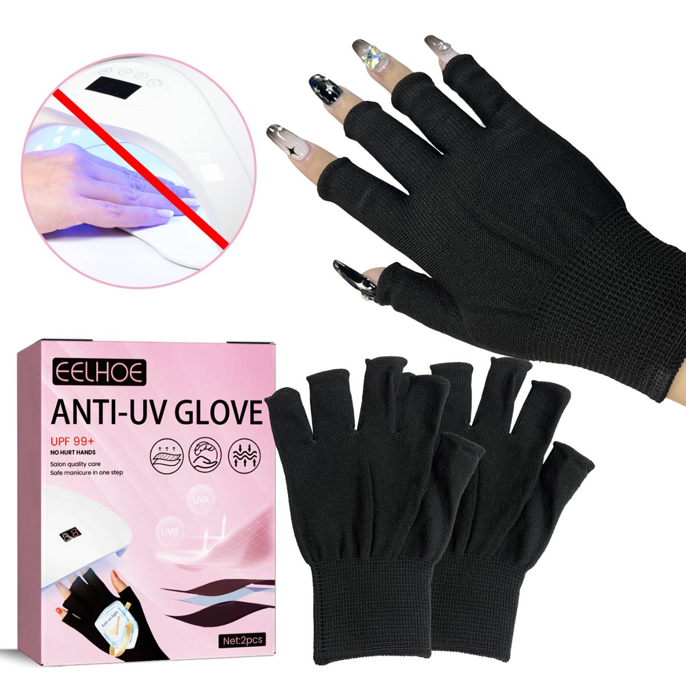 1 Pair Women Casual Elastic Anti-UV Half Finger Gloves Black White Gray Summer Cool Thin Short Cycling Driving Mittens
