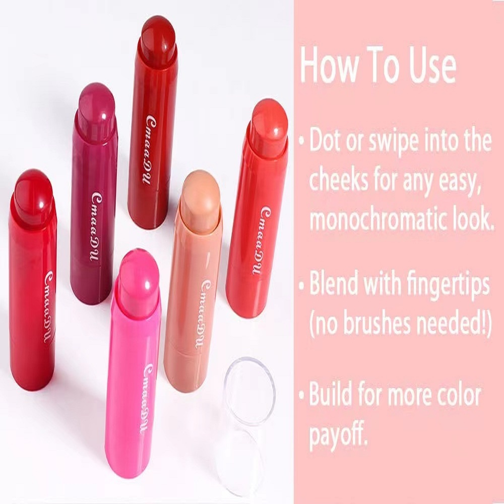 CmaaDu  Lipstick Eye shadow Powder blusher 3way  3in1 Makeup colour stick for cheeks and lips&eyeshaow Long Lasting Velvet Liquid Lipstick   Sexy Lip Tint