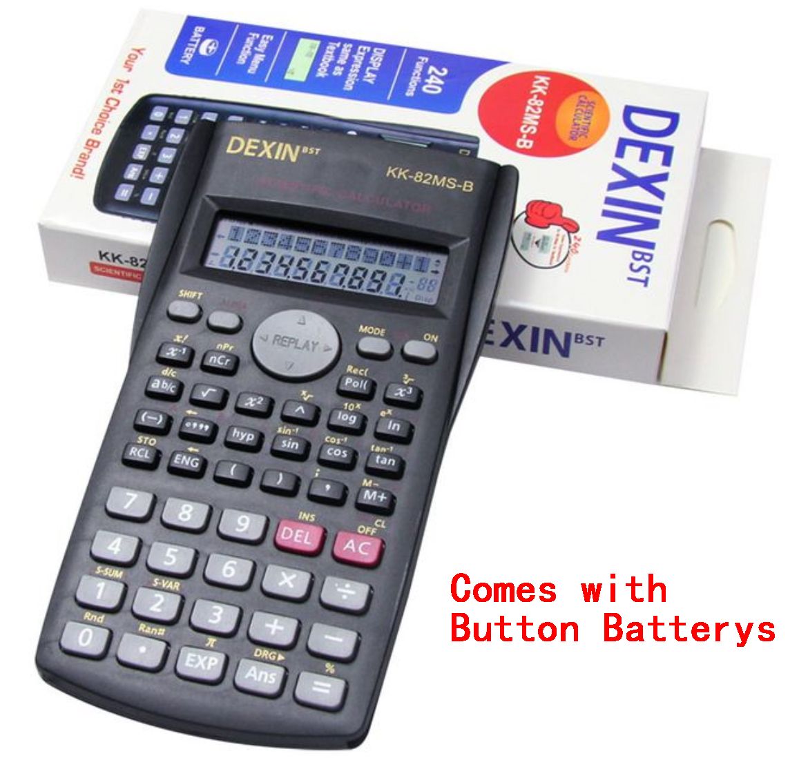 2-Line Engineering Scientific Calculator, Suitable for School and Business (Black)