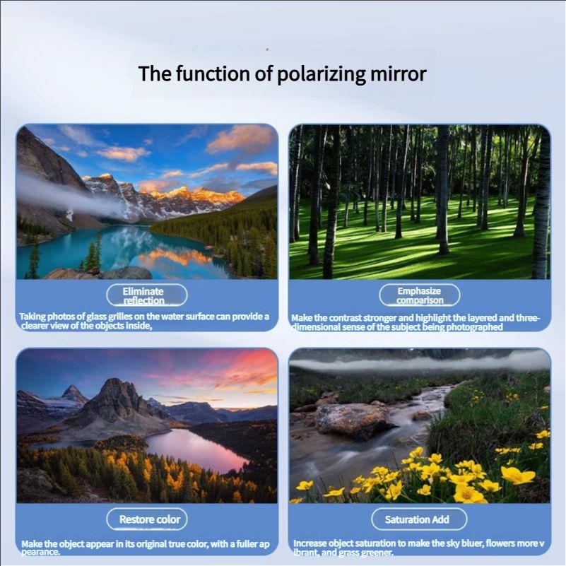 52mm Mobile Phone Photography Polarizing Filter (CPL) Clip - on, a Magic Tool for Eliminating Reflections and Providing High - Definition Filtering
