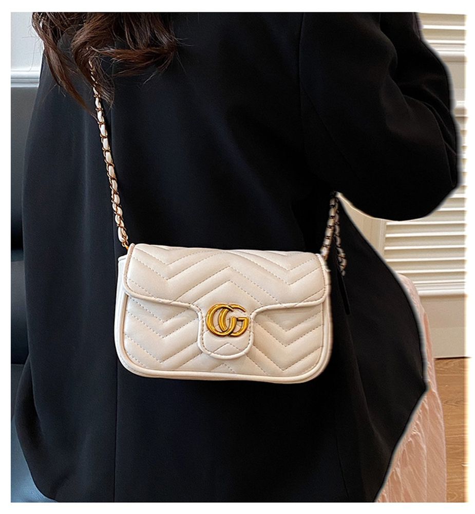 2025 new high-end texture PU chain bag, casual, fashionable, luxurious design, versatile, portable crossbody single shoulder women's bag