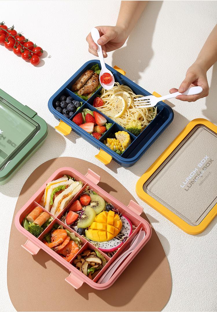Lunch Box with Compartment Office Worker Light Portable Child Separate Meal Box Kitchen Dining Storage Travel To-Go Food Containers