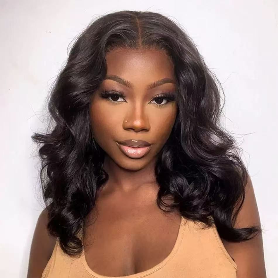 13×4 Lace Front Human Hair Wigs Short Body Wave Bob Wigs Natural Curly Lace Frontal Full Head Wig For Women Daily Fashion
