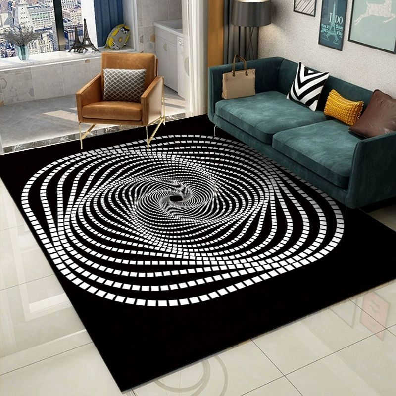50*80cm Crystal velvet Colorful visual carpet, living room coffee table carpet, abstract vortex carpet CRRSHOP free shipping soft and comfortable floor mat