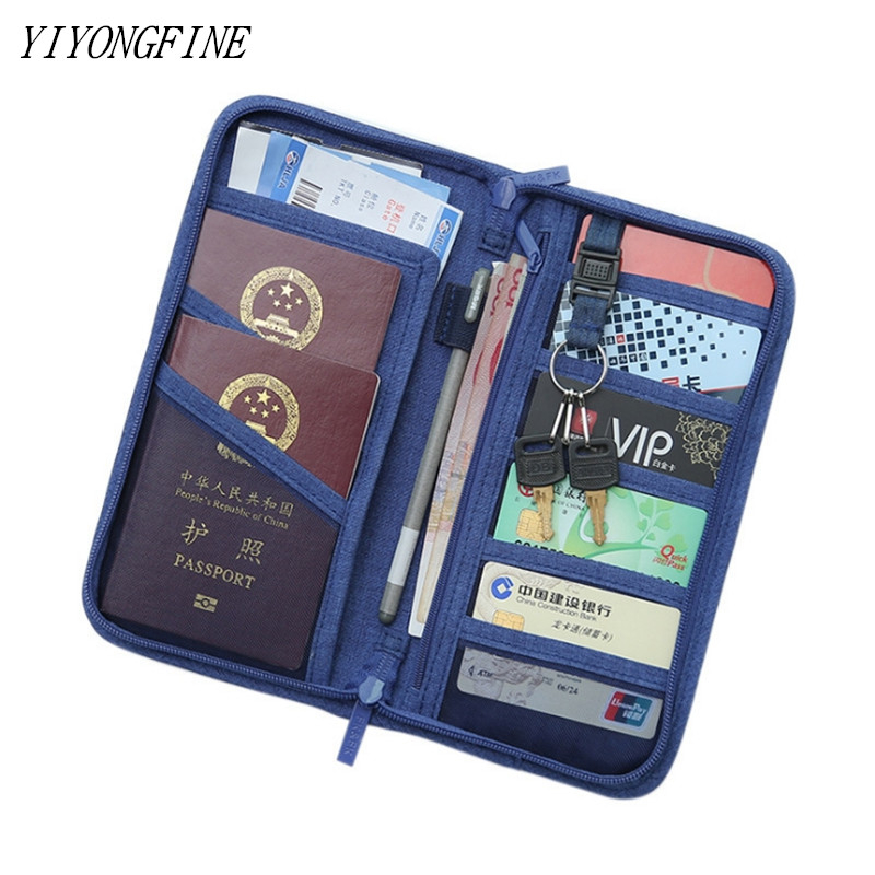 F015 Multifunction Travel Document Storage Bag Organizer Wallet Passport ID Card Holder Ticket Credit Card Bag Case Travel Bag