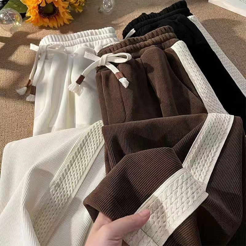 584 Men's Spring and Autumn New Striped Casual Pants Loose Straight Leg Pants
