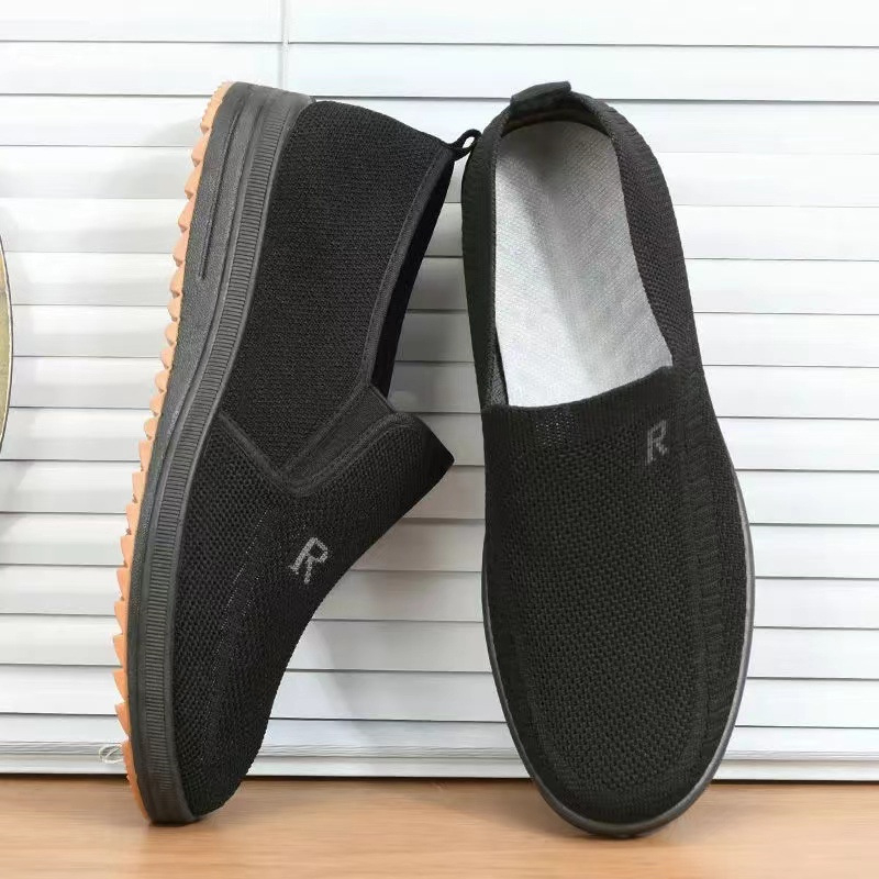 A06 Men Cloth Shoes Breathable Thick-Soled Soft Sole Lightweight Non-Slip Casual Shoes