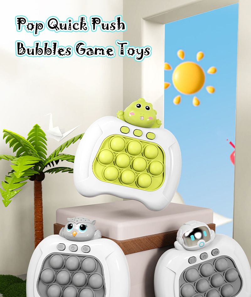 BC-6026 Pop Light Fidget Game Quick Push Bubble Game Handle Toys Boys & Girls Anti-Stress Toys with LED Game Machine Relieve Stress Toys
