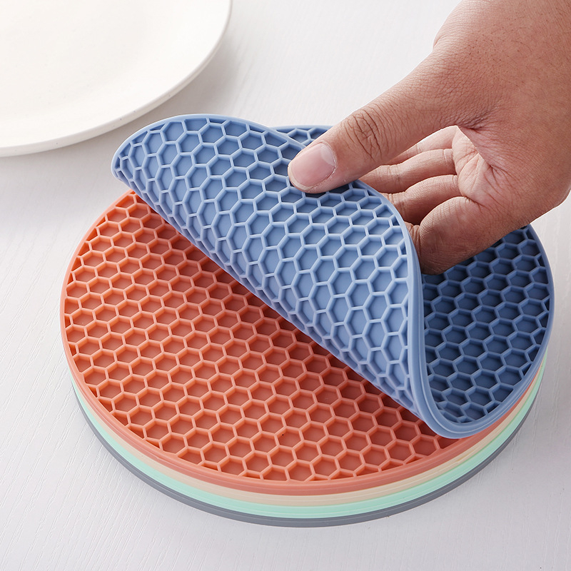 Silicone Mat Coaster Food Grade Material Placemat Non-slip Table Mat Kitchen Accessories Gadgets Round Cup Mat