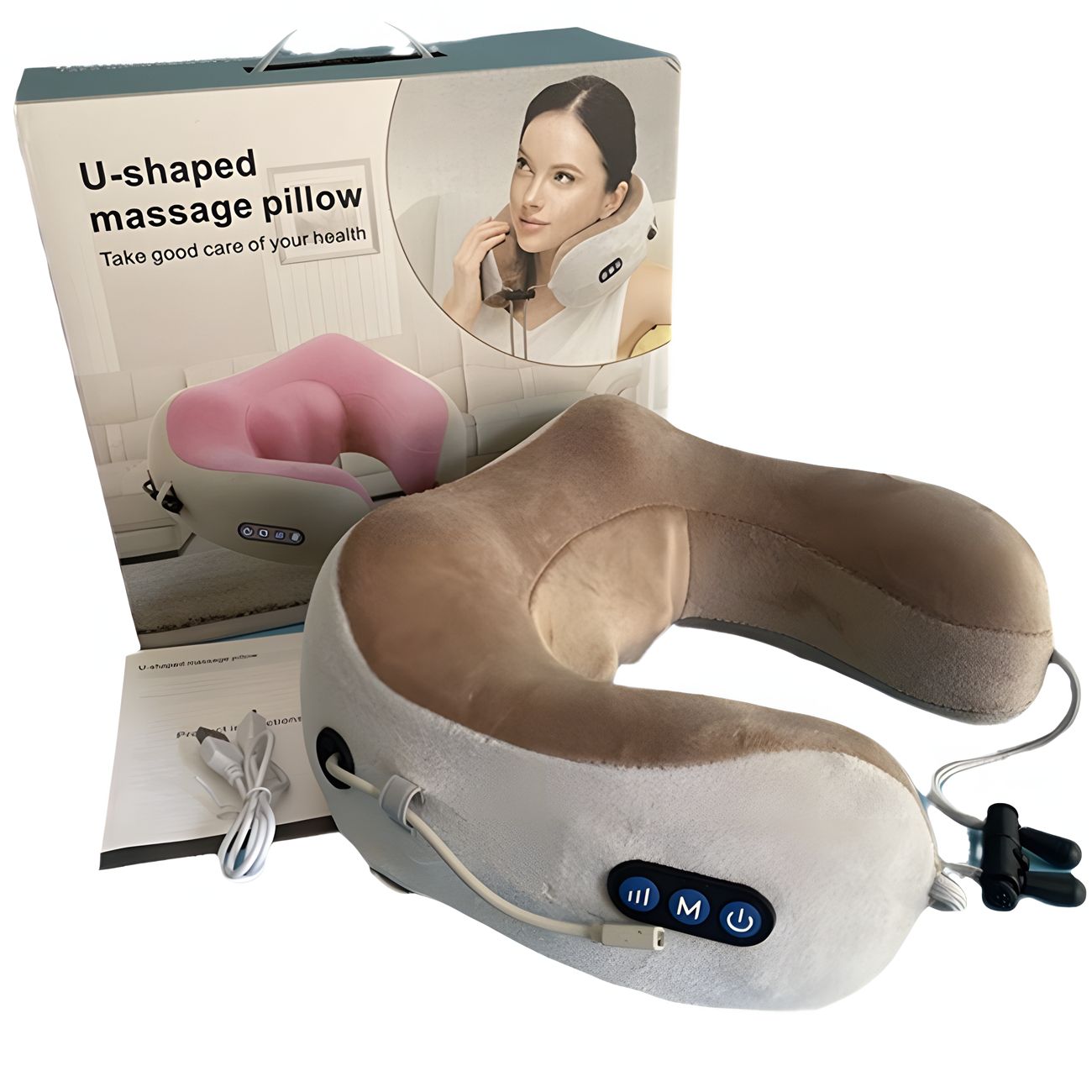 Kneading clip trapezius muscle kneading massage shawl cervical spine massage instrument neck knocking car household electric U-shaped pillow