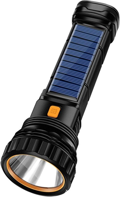 Solar/Rechargeable Multi Function  LED Flashlight, Emergency Power Supply and USB Charging Cable
