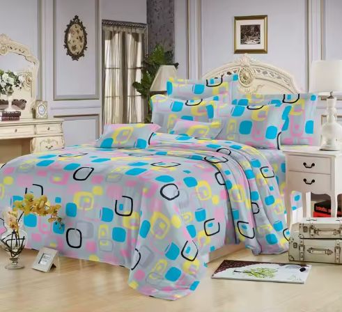 Fashionable Design 100% Polyester Cotton Printed Fabric 2 Pieces Bed Sheet 2 Pieces Pillow Cases Set 190cmx230cm