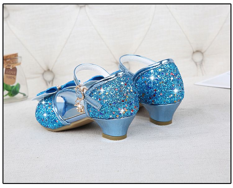 Dress Shoes Dreamy Girl's High Heels Children's Princess Sandals Bow Tie Children's Shoes Crystal Heeled Shoes
