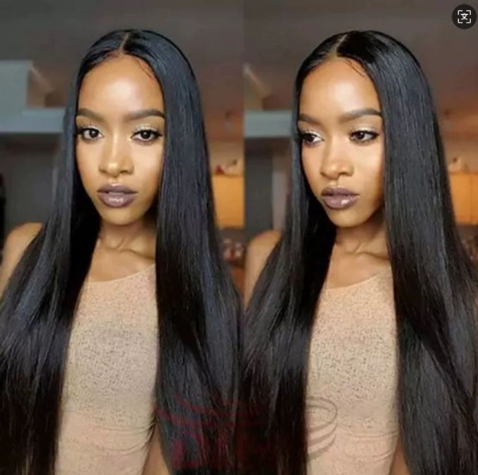 wig women with long straight hair, moderately differentiated headband women