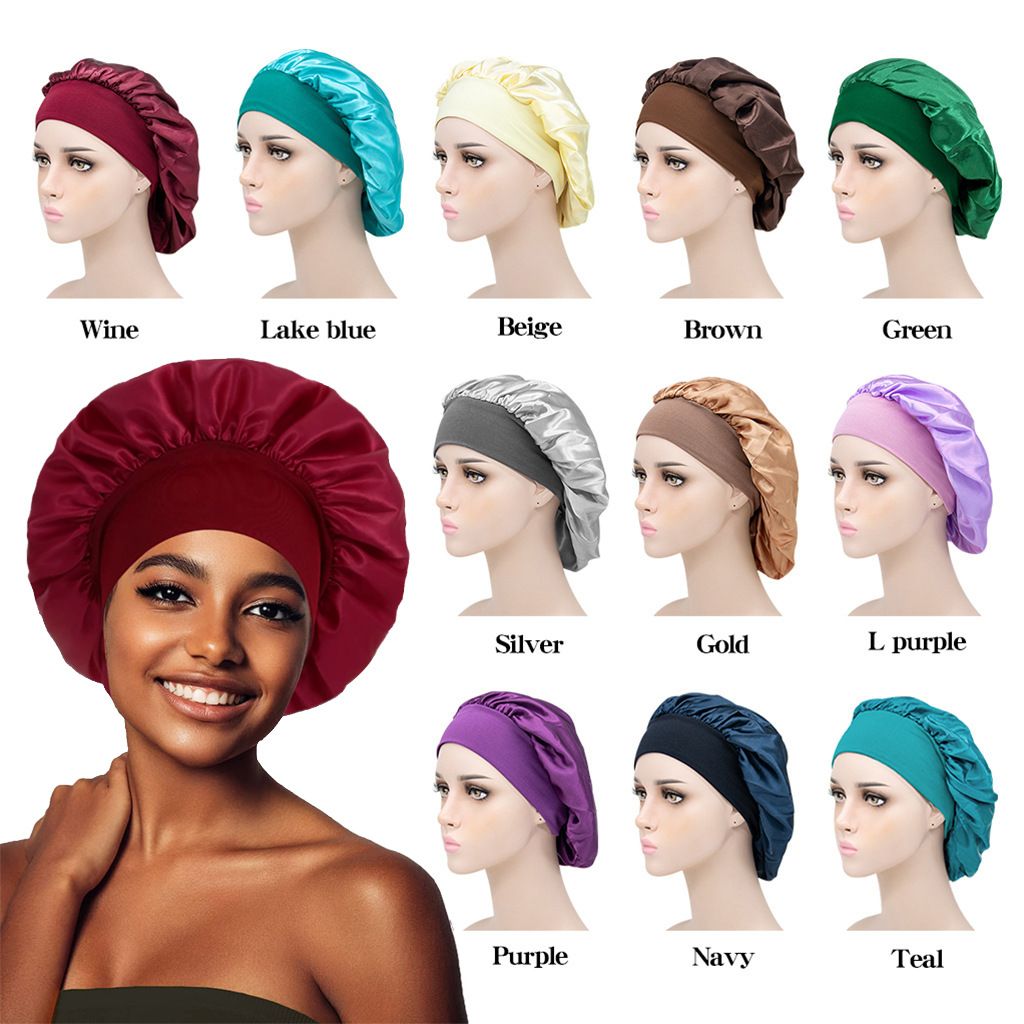 Solid color wide edge elastic adult sleeping cap manufacturers direct sales of men and women fashion hair care beauty shower cap(The same color will be sent by default. If you need to change the color, please note down the color code.)
