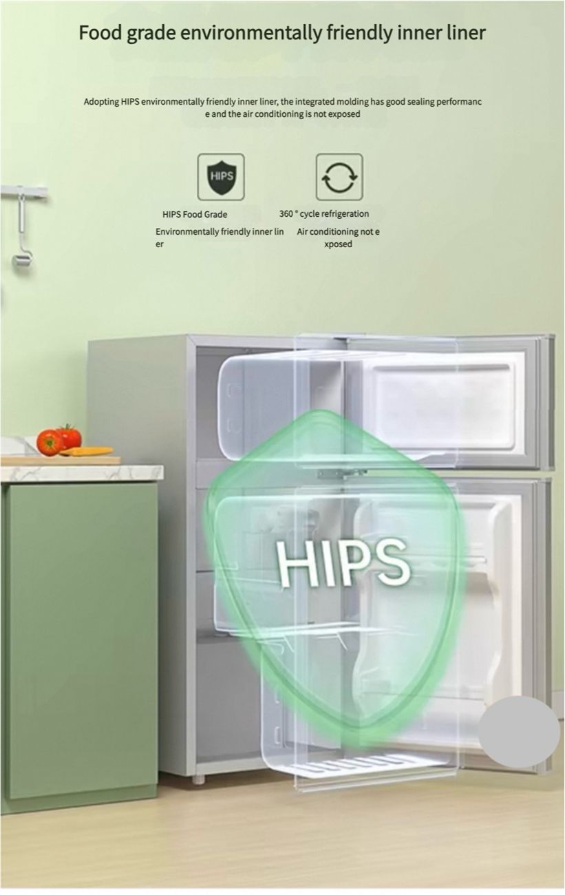 First level energy-saving Rongshida small refrigerator, household small rental room, dormitory, single person office, mini double door refrigerator