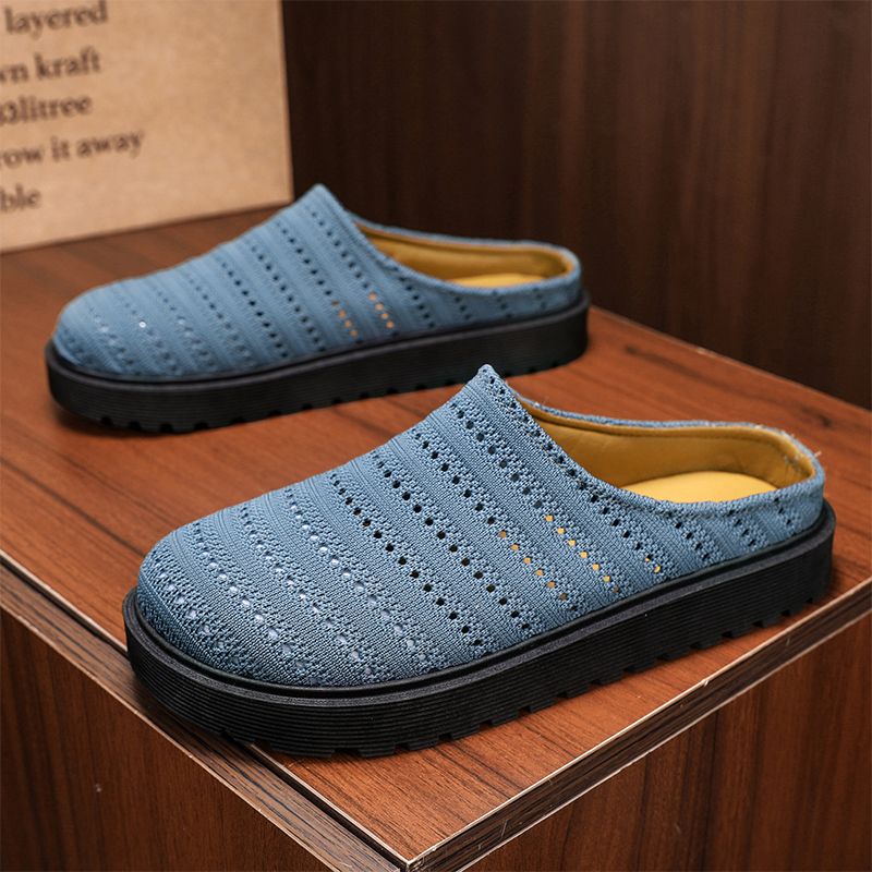 Youth Men Breathable Mesh Shoes Man Fashion Casual Flats Loafers Male Leisure Daily Slip On Footwears For Black