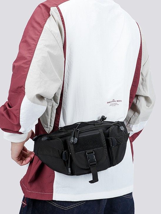 Men's Outdoor Multi-Functional Lure Fishing Waist Bag, Tactical Crossbody Chest Bag, Functional Workwear Sling Bag, Fashion Sports Utility Fanny Pack for Daily Outdoor Matching