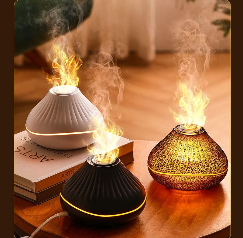Colorful Simulation Flame Aromatherapy Machine USB Home Humidifier Crack Flame Bead Aromatherapy Fragrance Machine