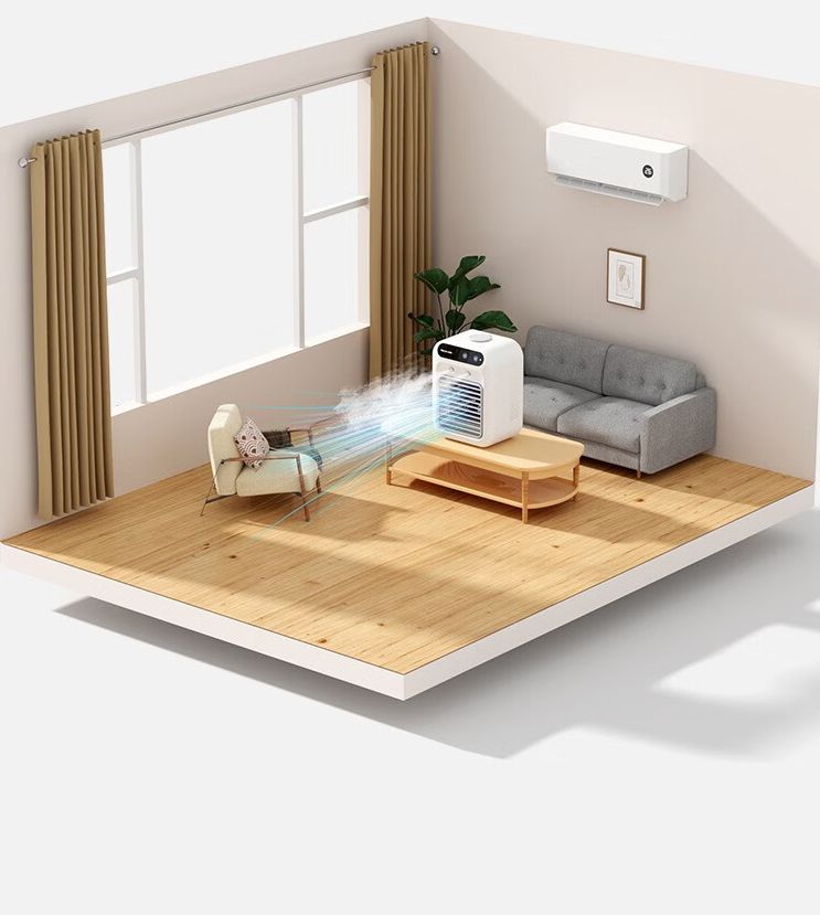 Portable Air Conditioners, USB Personal Mini Air Conditioner with 3-speed, Evaporative Air Cooler with Touch Screen, Portable AC unit Fan for Room, Tent, Bedroom, Car, RV, and Camping, Up and down speed adjustment + 9-blade spiral [strong wind] + double-head spray + charging and plugging, Mini Portable Rechargeable Air Conditioner Conditioning Fan Portable Low Noise