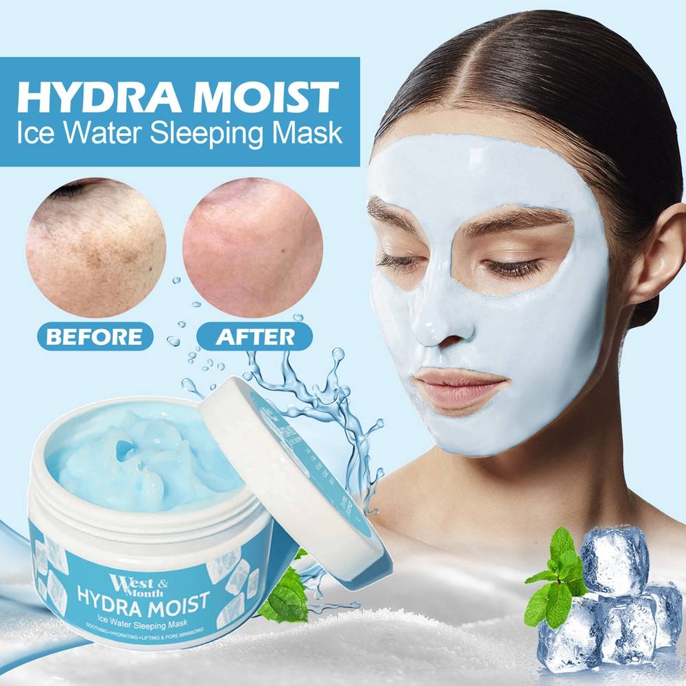 Hydra Moist Ice Water Sleeping Mask Whitening Mud Mask 100g Night Repair First Aid Moisture Facial Mask For Women