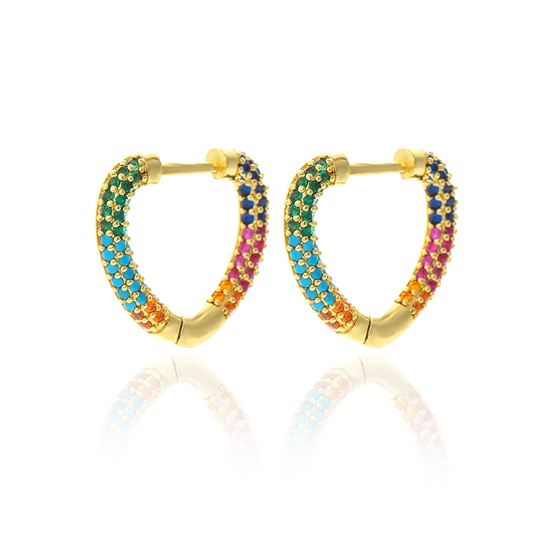 EH-3 women's earrings brass gold-plated stud earrings Colored jewelry earrings