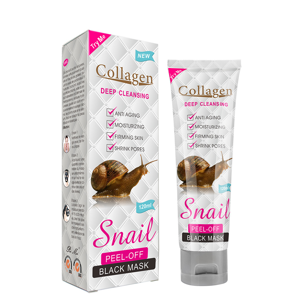 Snail Collagen Peel-off Mask Black Mask Nose Mask Facial Cleaning Moisturizing and Tearing Mask Skin Care Oil Control 120ml
