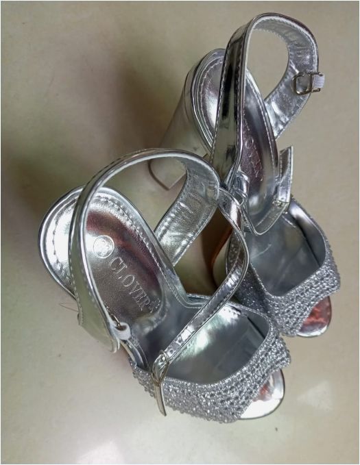 Ankle buckle shiny latest women heels ladies high heel shoes-high-heeled shoes fashion rhinestone sandals 14cm model stage shoes

