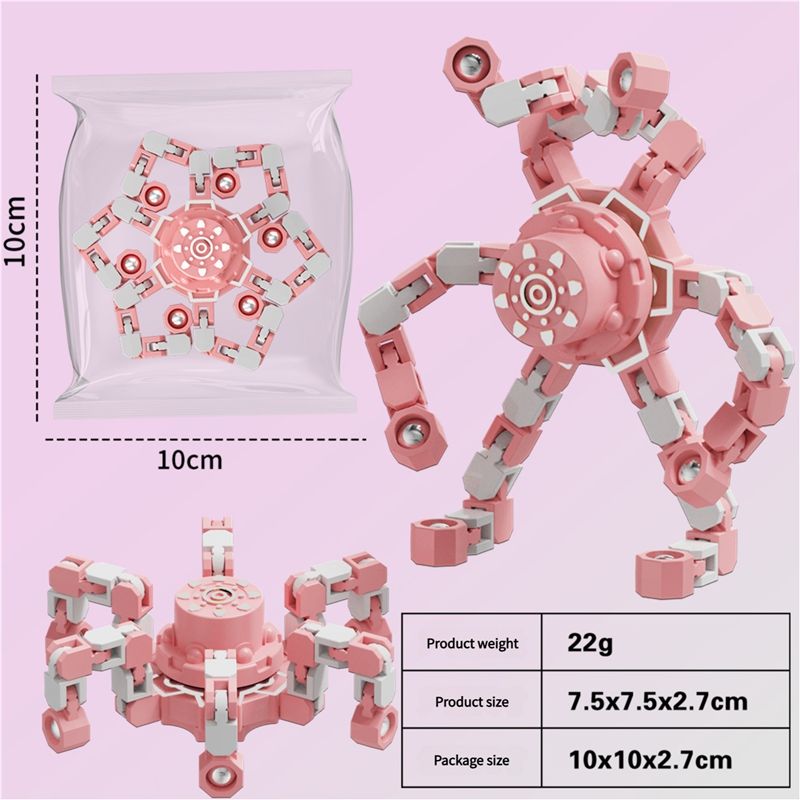 Fidget gyroscope toys luminous deformation changeable mechanical finger gyroscope decompression artifact children's spinning fun boy