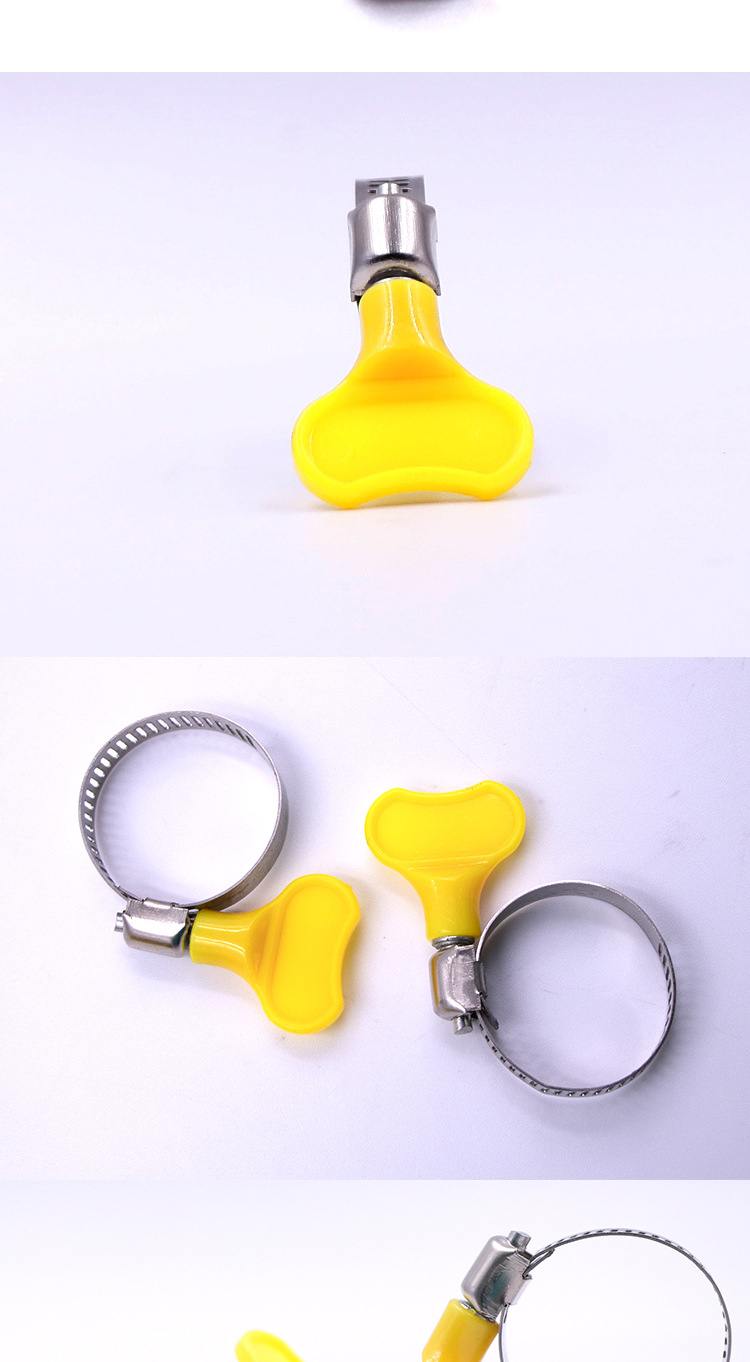 12pcs Automobile oil pipe hose clamp plastic handle hose clamp stainless steel hose clamp clamp buckle water pipe clamp leather pipe buckle clamp gas pipe hose clamp