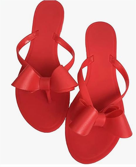 Slippers Women Sweet Bow Flip Flops Outdoor Non-Slip Beach Shoes Comfortable Sandals Summer Waterproof Solid Color
