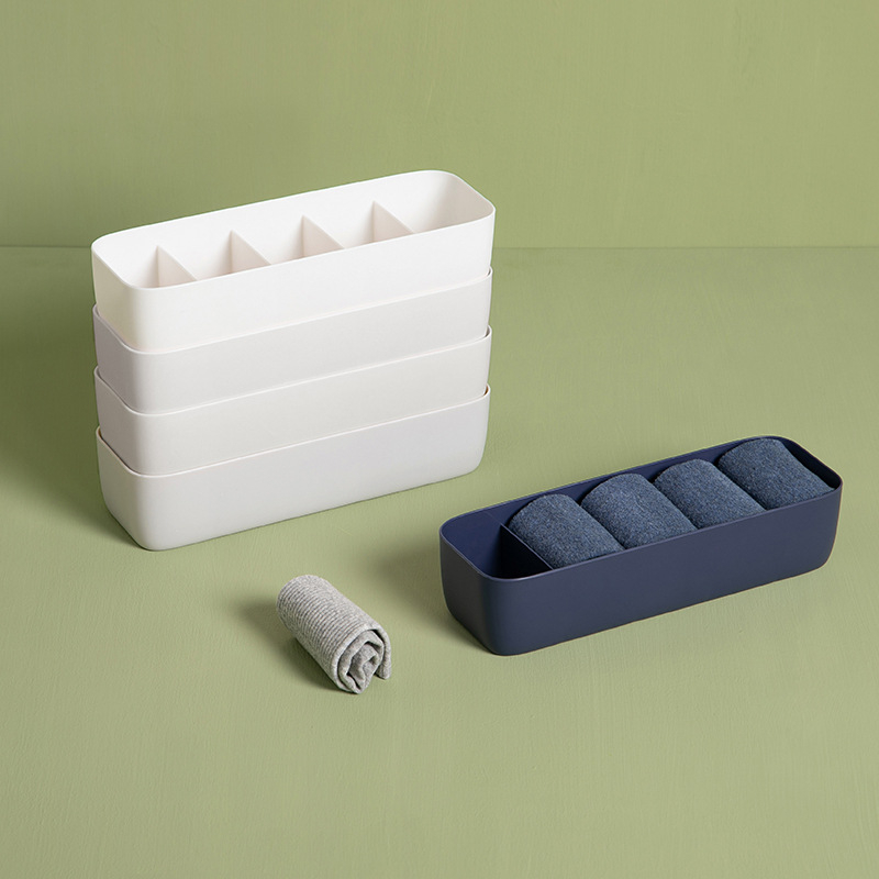 LS005 5 Grids Drawer Organizer Underwear Clothes Storage Organizer Box Closet Case Ties Socks Shorts Bra Desk Home Bedroom Organizer
