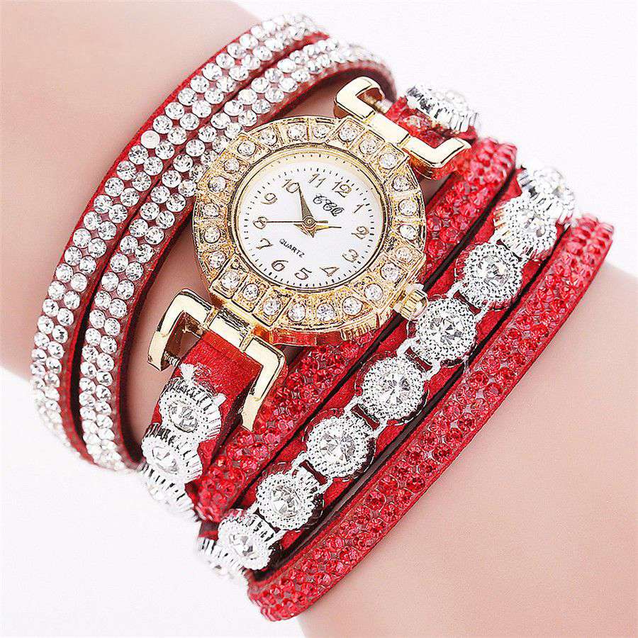 Women Watches Luxury Personalized Multi-Color Key Pendant Diamond Bracelet Watch Digital Watch
