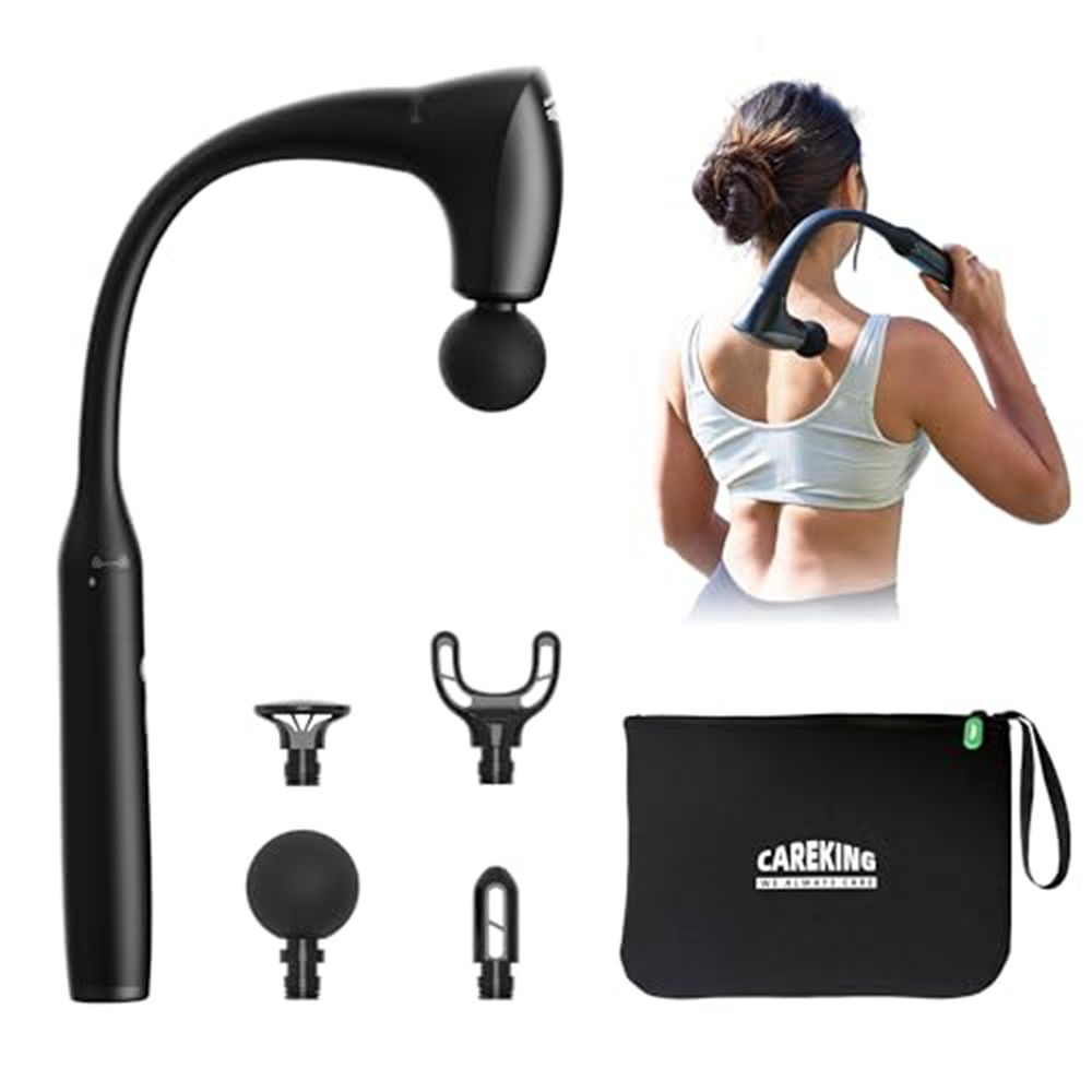 2-in-1 Detachable Muscle Massage Gun Deep Tissue with 20'' Extension Handle, Back and Neck Massager for Pain Relief, Handheld Massager for Shoulder Lower Back Leg Waist, FSA HSA Eligible