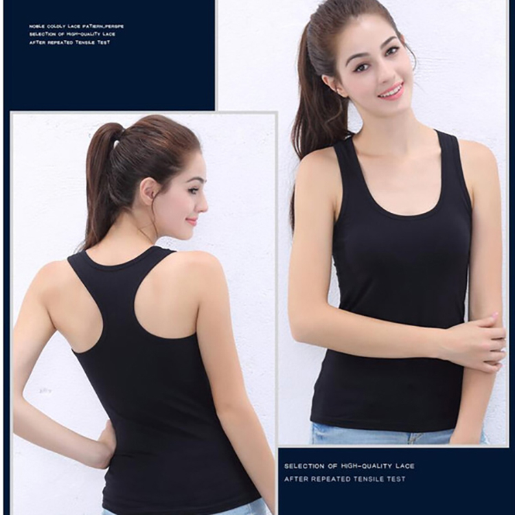 2020-2 Women's Cotton Solid Camisole Shirt Tank Top I-Shaped Vest

