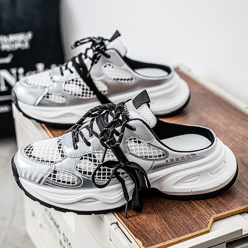 Youth Men Breathable Slip On Loafers Sneaker Teenagers Lace-Up Fashion Casual Footwears Male Platform Sports Shoes Daily Leisure
