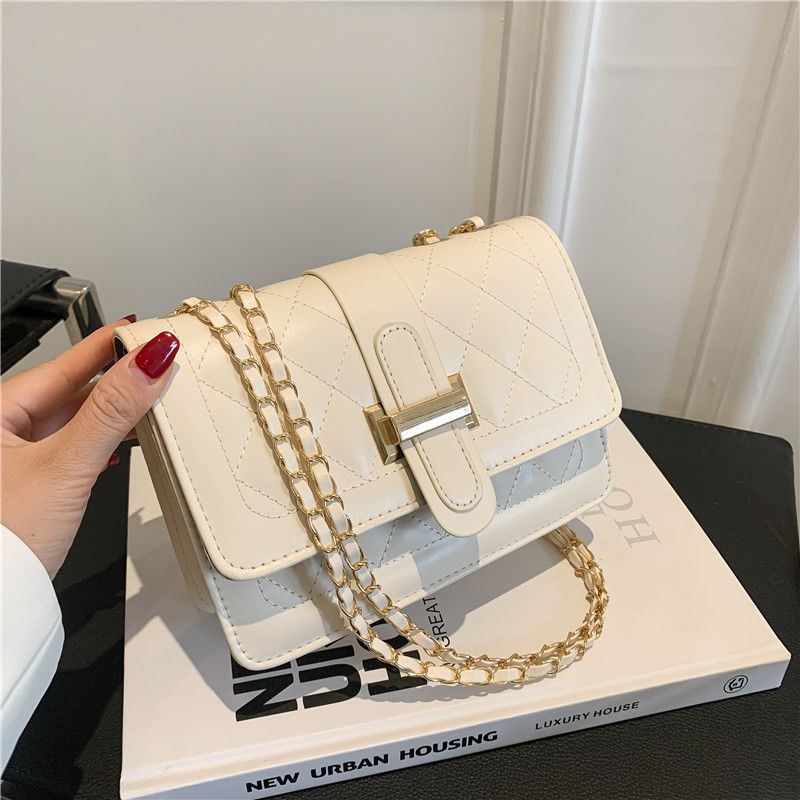 Ringed chain bag Women's summer cross-body bag 2021 new fashion all-match high sense niche single shoulder small square bag

