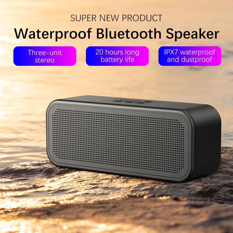F13 Bluetooth Speakers, IP67 Waterproof Portable Outdoor Speaker Bluetooth Wireless Loud, Deep Bass, 360 Sound with Dual Voice V5.3/TF/AUX
