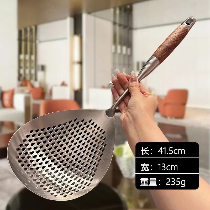 304 Food grade stainless steel large slotted spoon Kitchen food Strainer Large slotted spoon for extracting food