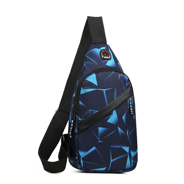 Blue Black Two Colors Inclined Shoulder Bag Men's bag