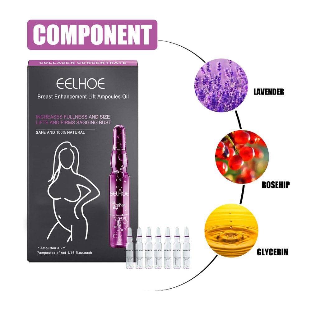 EELHOE Breast Enhancement Lift Ampoules Oil, Fast Firming Plumping Growth Enlargement Massage Boobs Oil Bigger Breast Beauty Body Care Ampoule