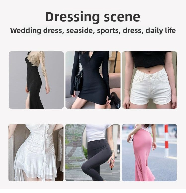 Self-adhesive silicone hip padding with water drop shape. Slimming and showing a thin waist, highlighting the waist-hip ratio. Hip padding for thickening and shaping.