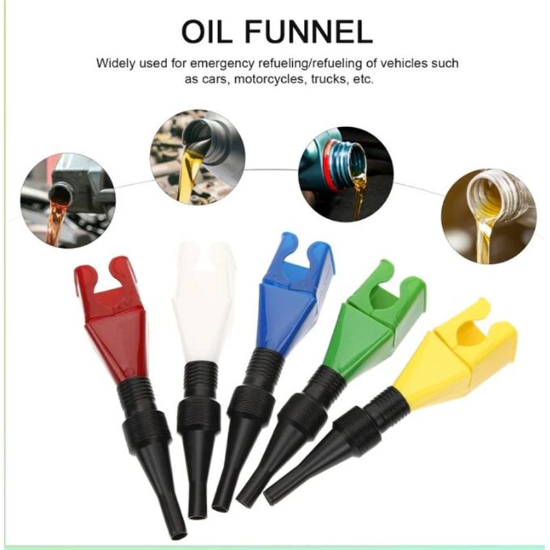 Handless refueling buckle funnel tool for pouring oil, portable folding telescopic hose for filling gasoline funnel