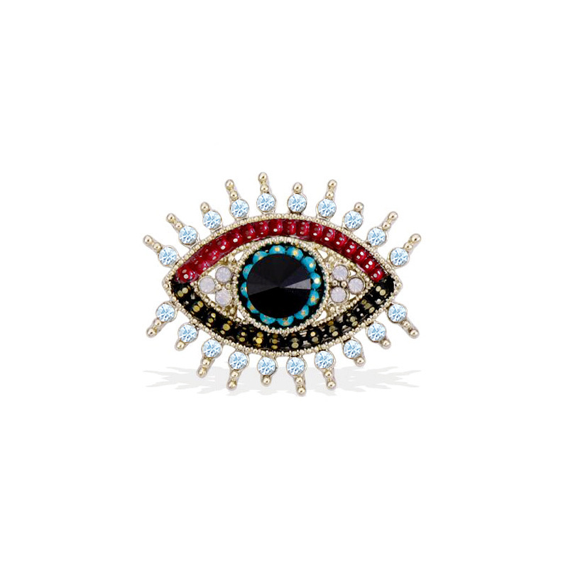 evil eye brooch, freshwater pearl and rhinestone crystal vintage lapel pin Wedding party necklace dual-purpose brooch ladies accessories shawl scarf buckle